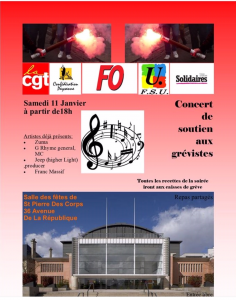 soirée concert solidarité grévistes UD CGT 37