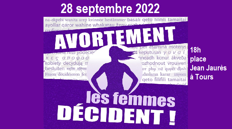 28 septembre 2022 journée internationale pour le droit à l'avortement UDCGT 37