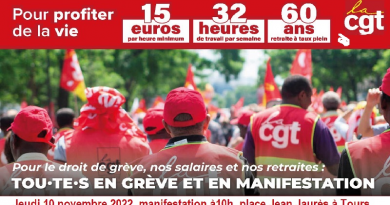 Augmenter les salaires maintenant ! 10 novembre : la réponse c’est la grève ! UD CGT 37