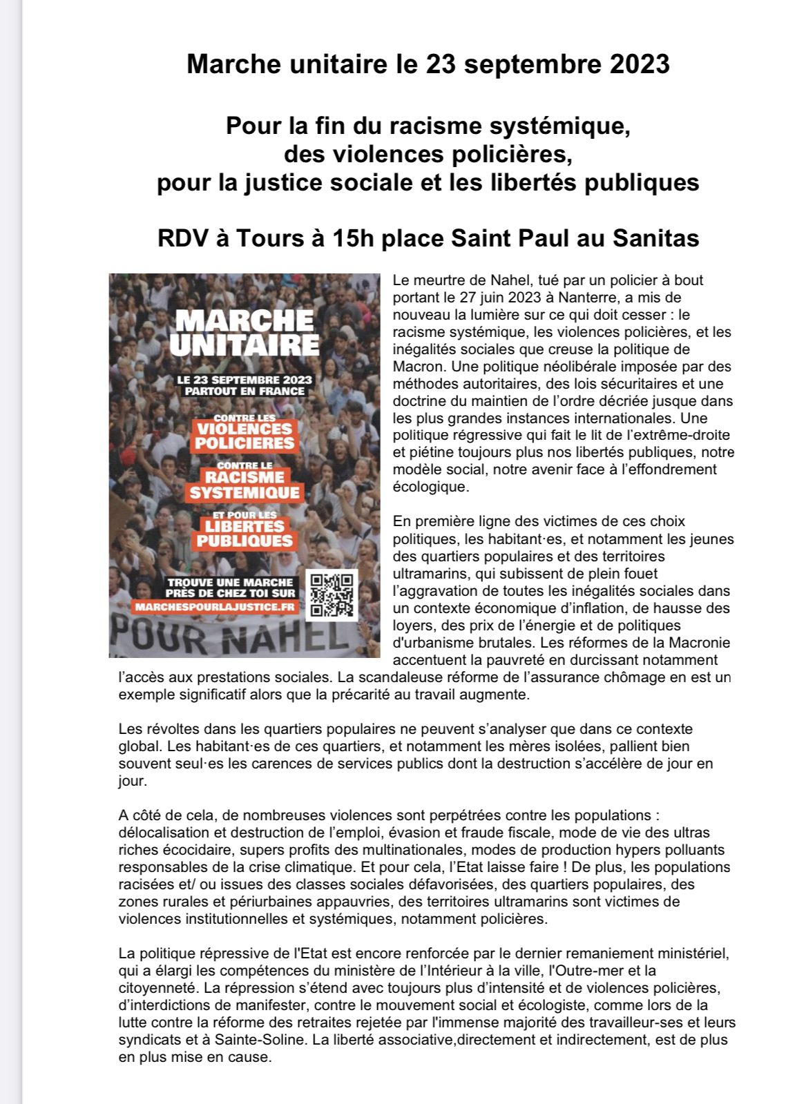 marche unitaire 23 septembre 2023 UD CGT 3