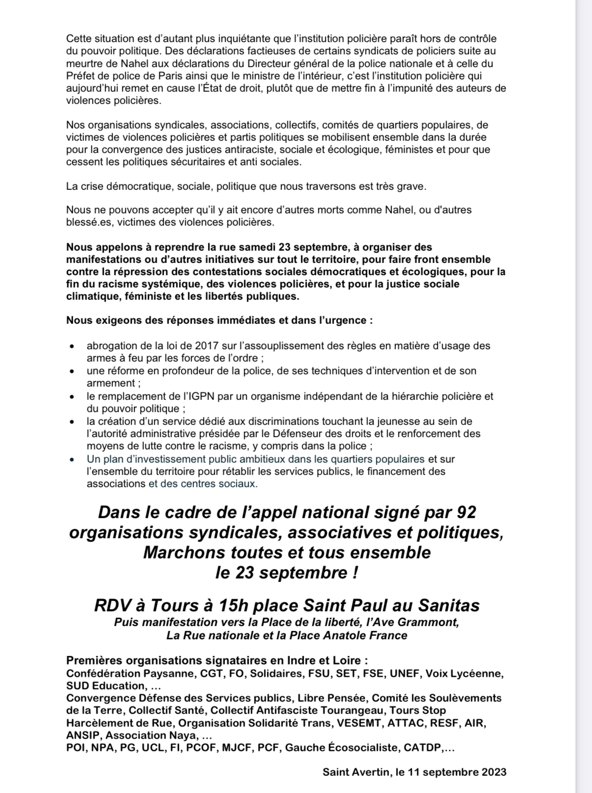 marche unitaire 23 septembre 2023 UD CGT 3