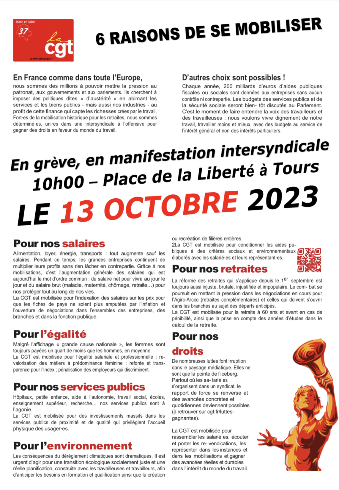 action du 13 octobre 2023 UD CGT 37