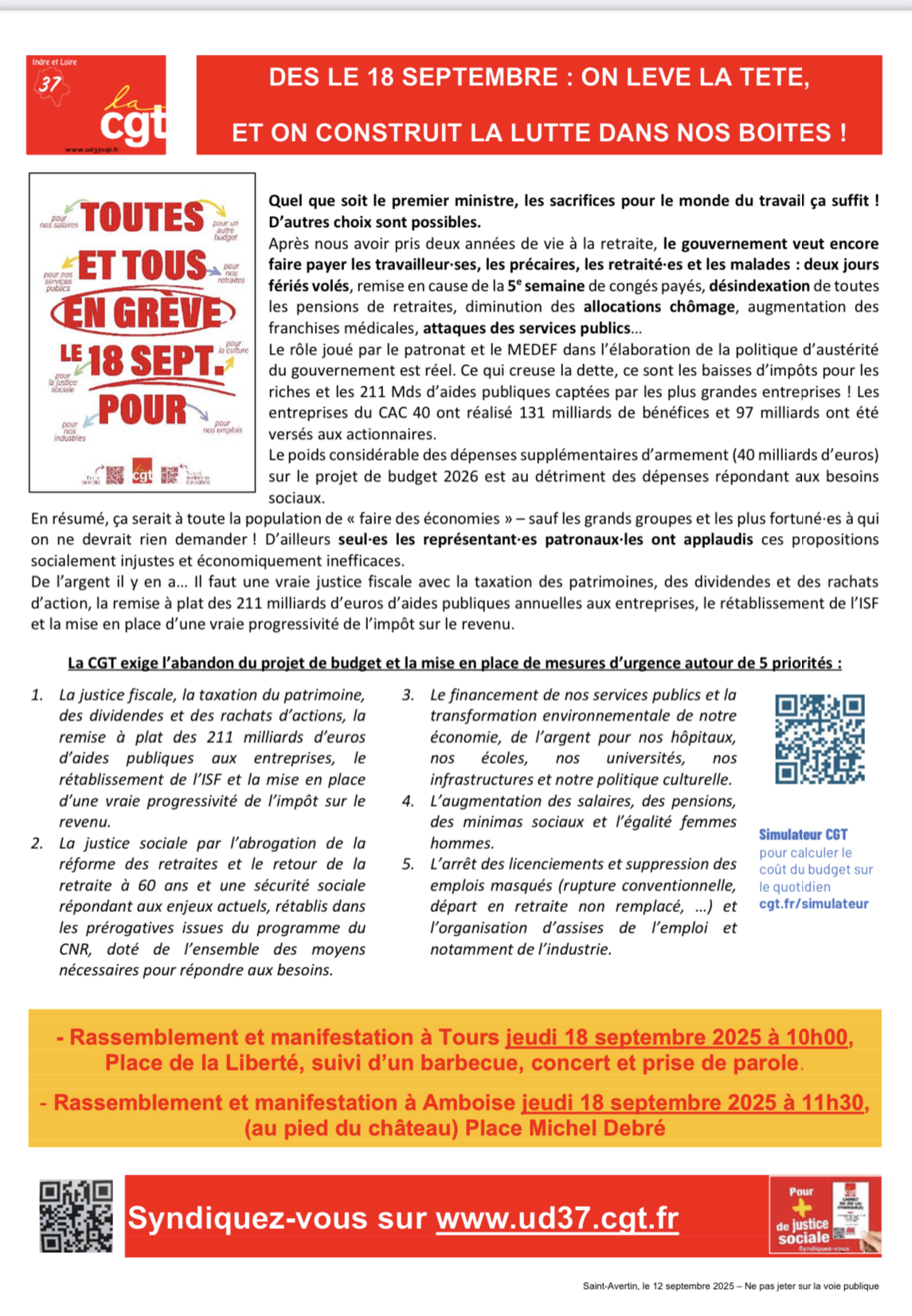 action 18 sptembre 2025 tract UD CGT 37