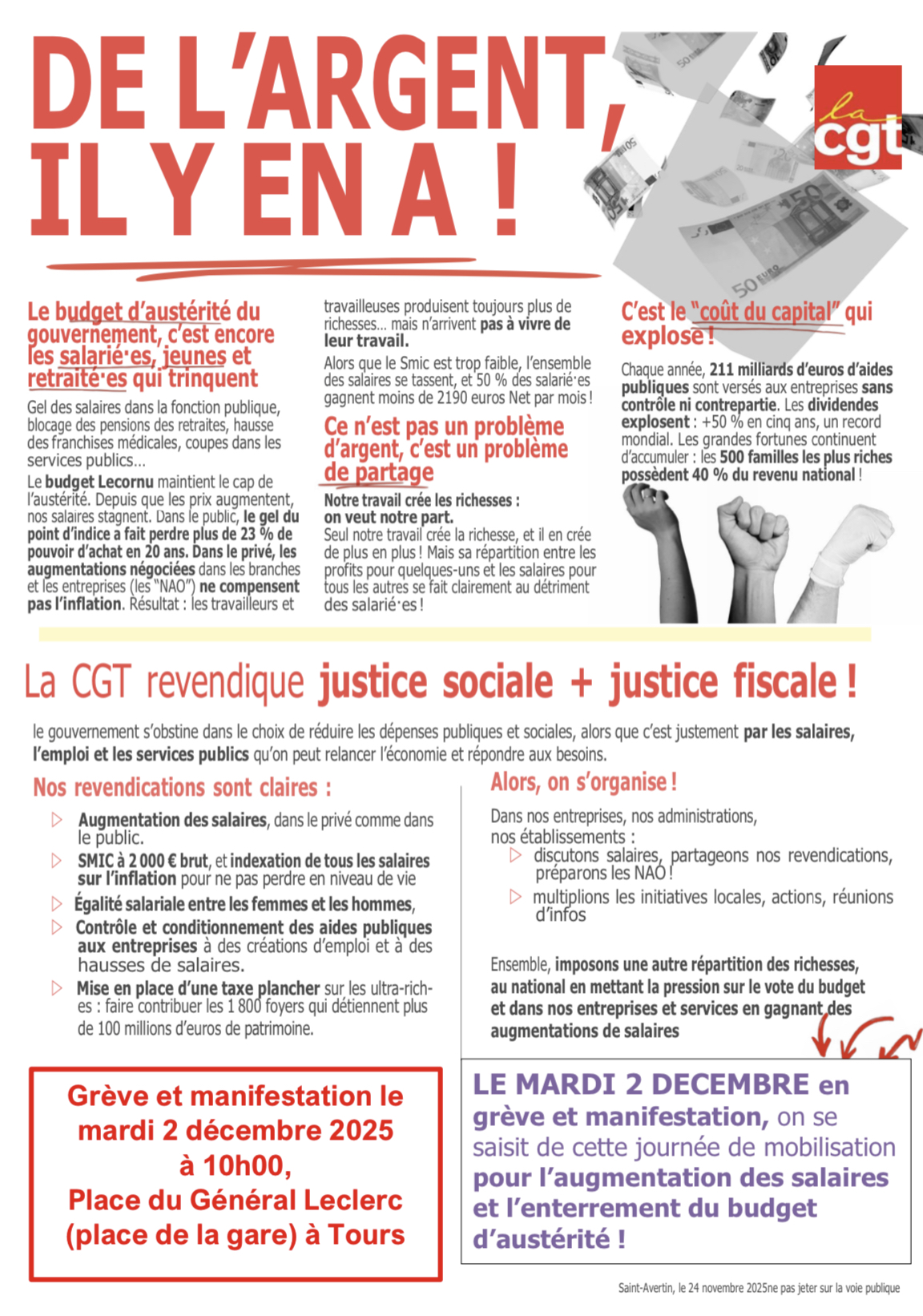 action 2 décembre 2025 UD CGT 37