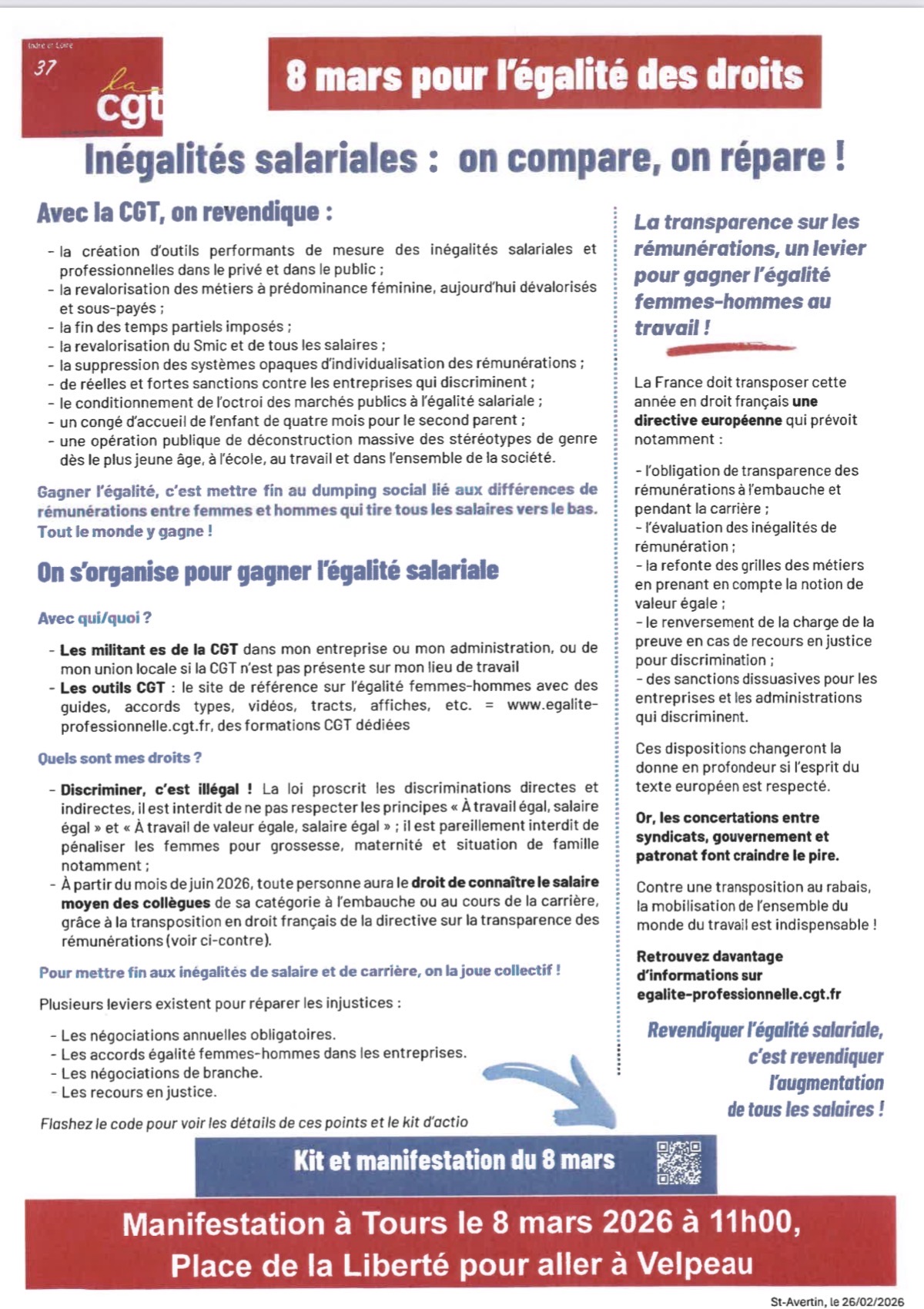 Action du 8 mars 2026 UDCGT 37