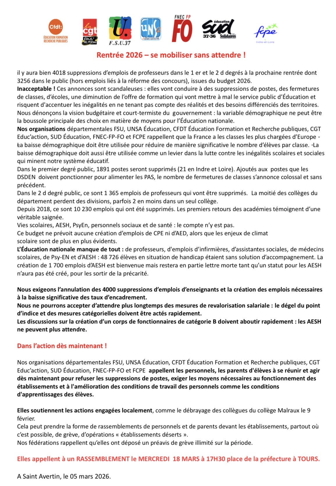 action 18 mars UD CGT 37