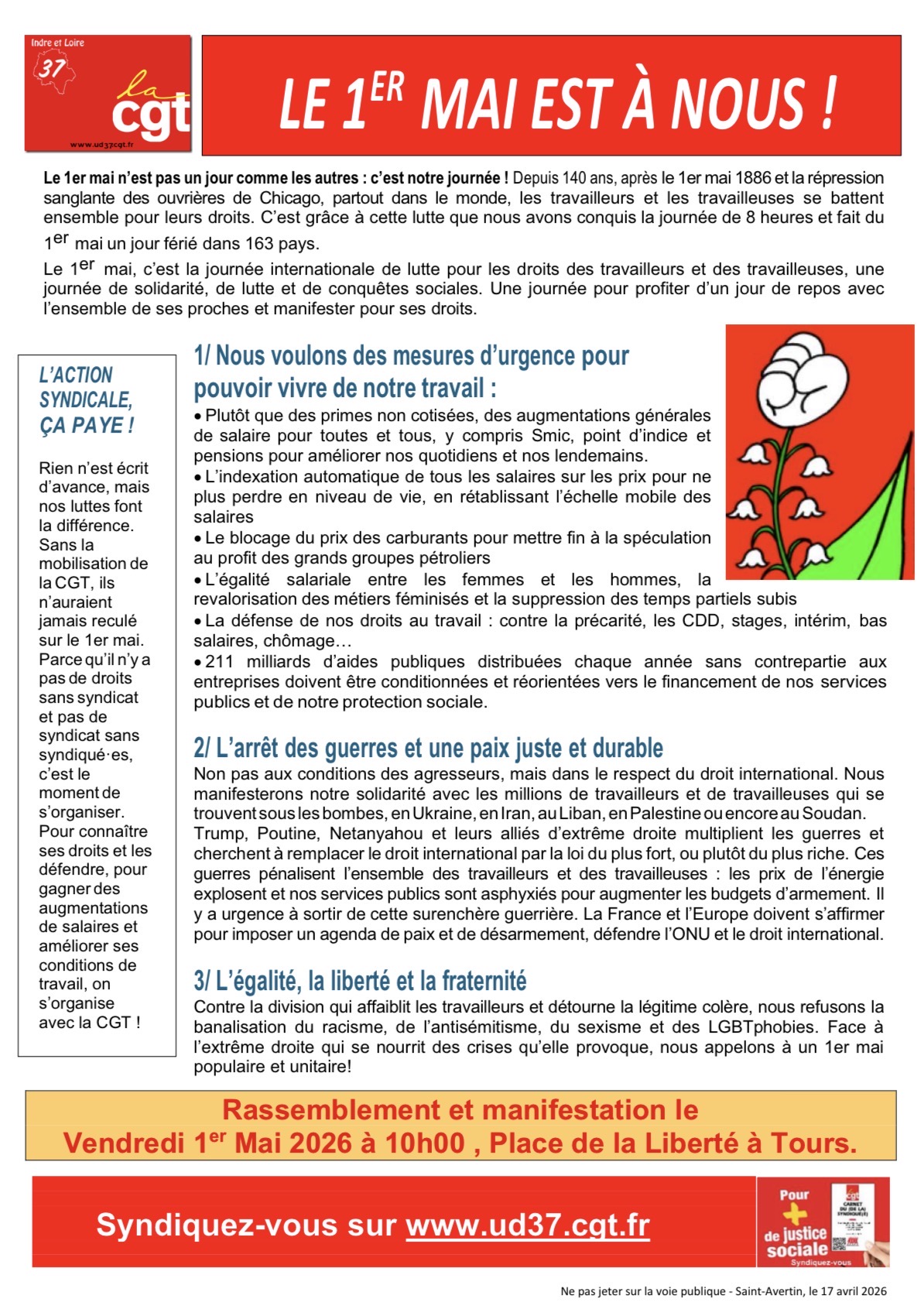 1er mai 2026 tract UD CGT 37
