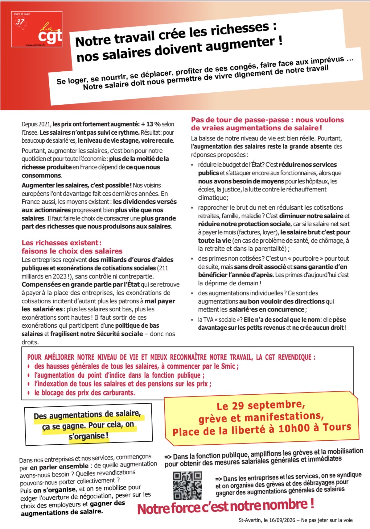 action du 29 septembre 2026 UD CGT 37