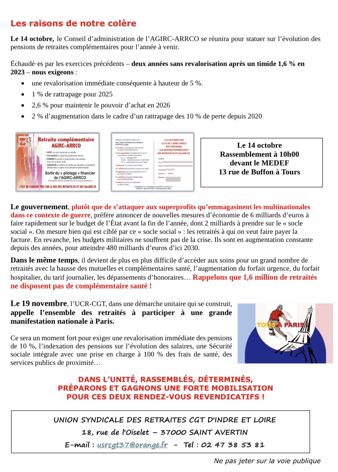 action du 14 octobre 2026 USR CGT 37