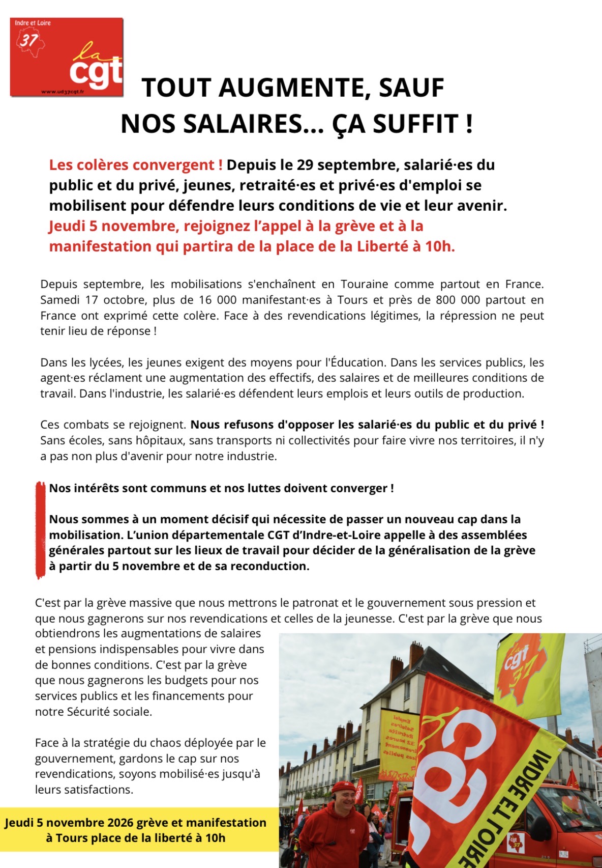 action du 5 novembre 2026 UD CGT 37
